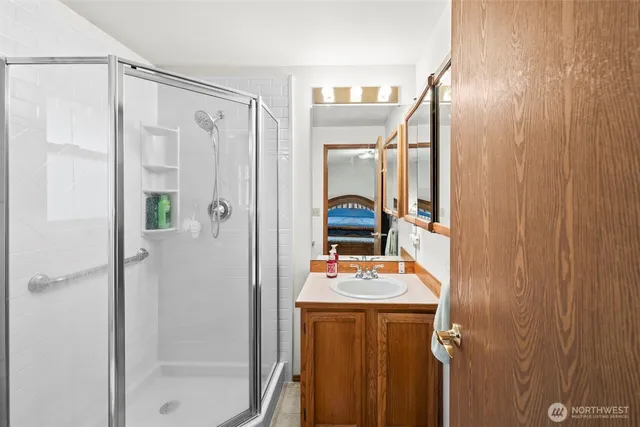 a view of a balcony with furniture