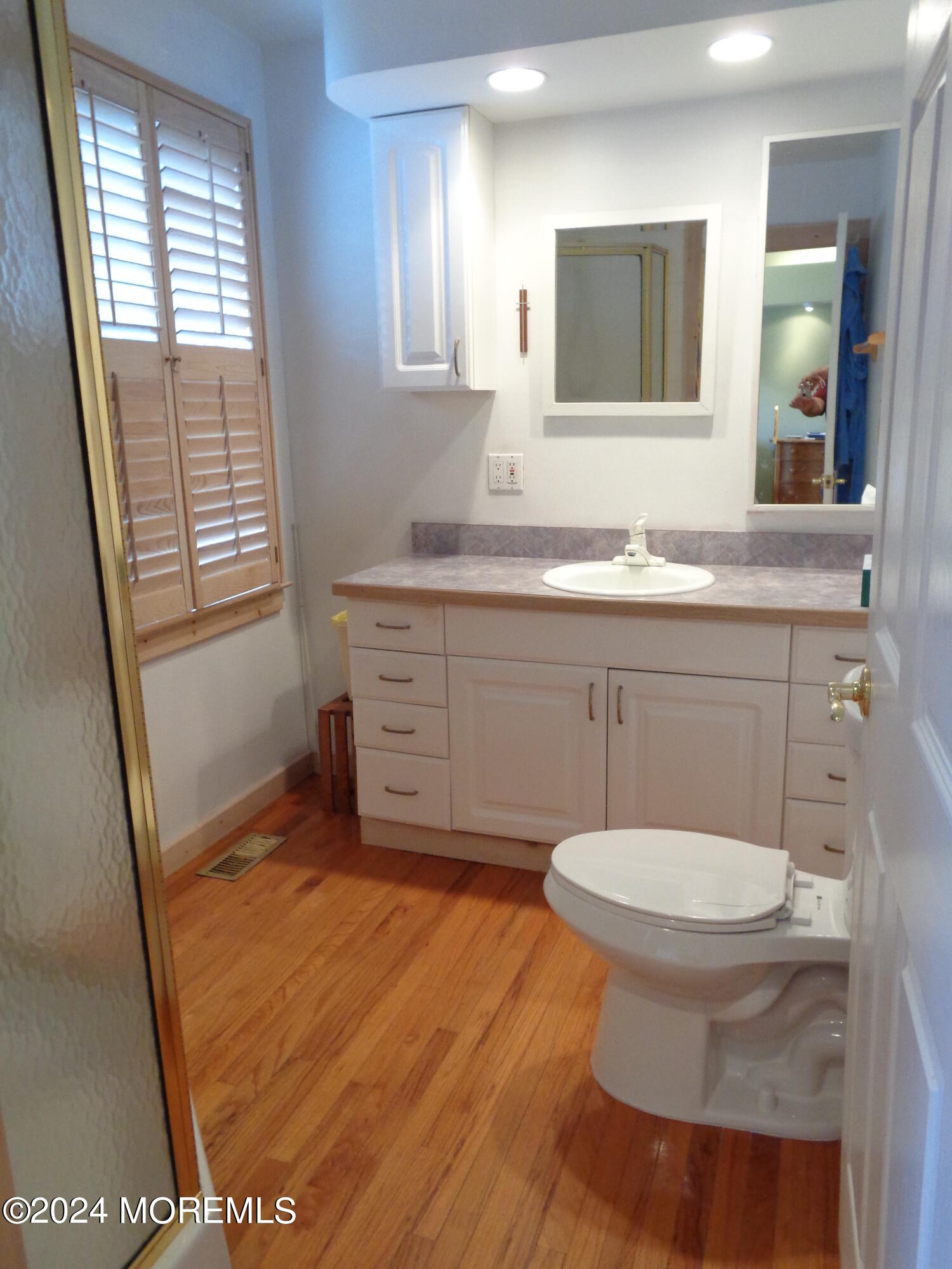 401 Springfield Avenue Pine Beach, NJ 08741 - Photo 9 of 24 a bathroom with a sink a toilet a mirror and window