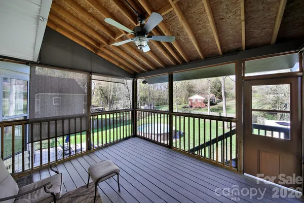 a outdoor space with balcony