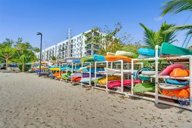 an outdoor space with garden