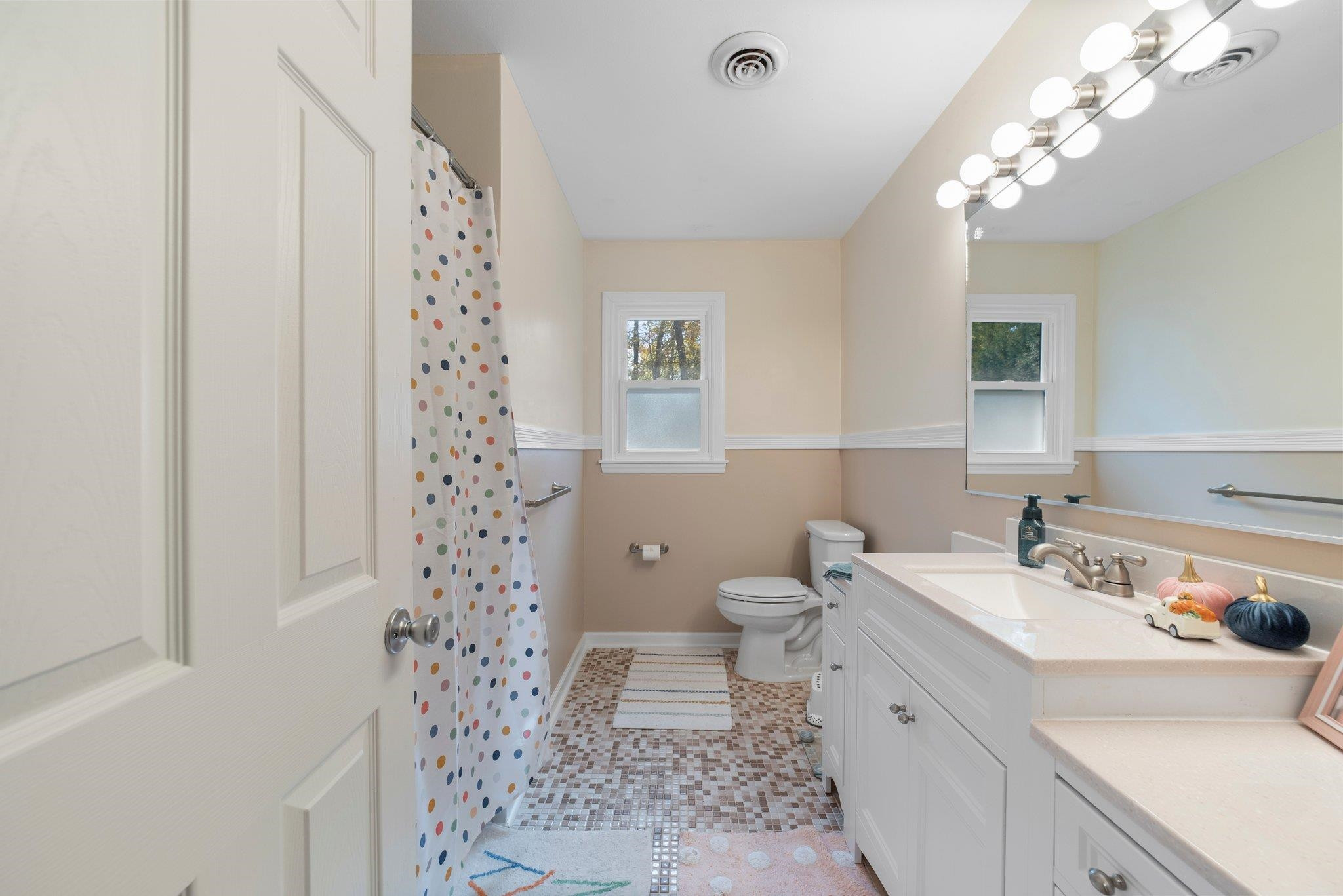 1818 Wellington Road Burlington, NC 27217 - Photo 23 of 36 a bathroom with a sink a toilet and a mirror