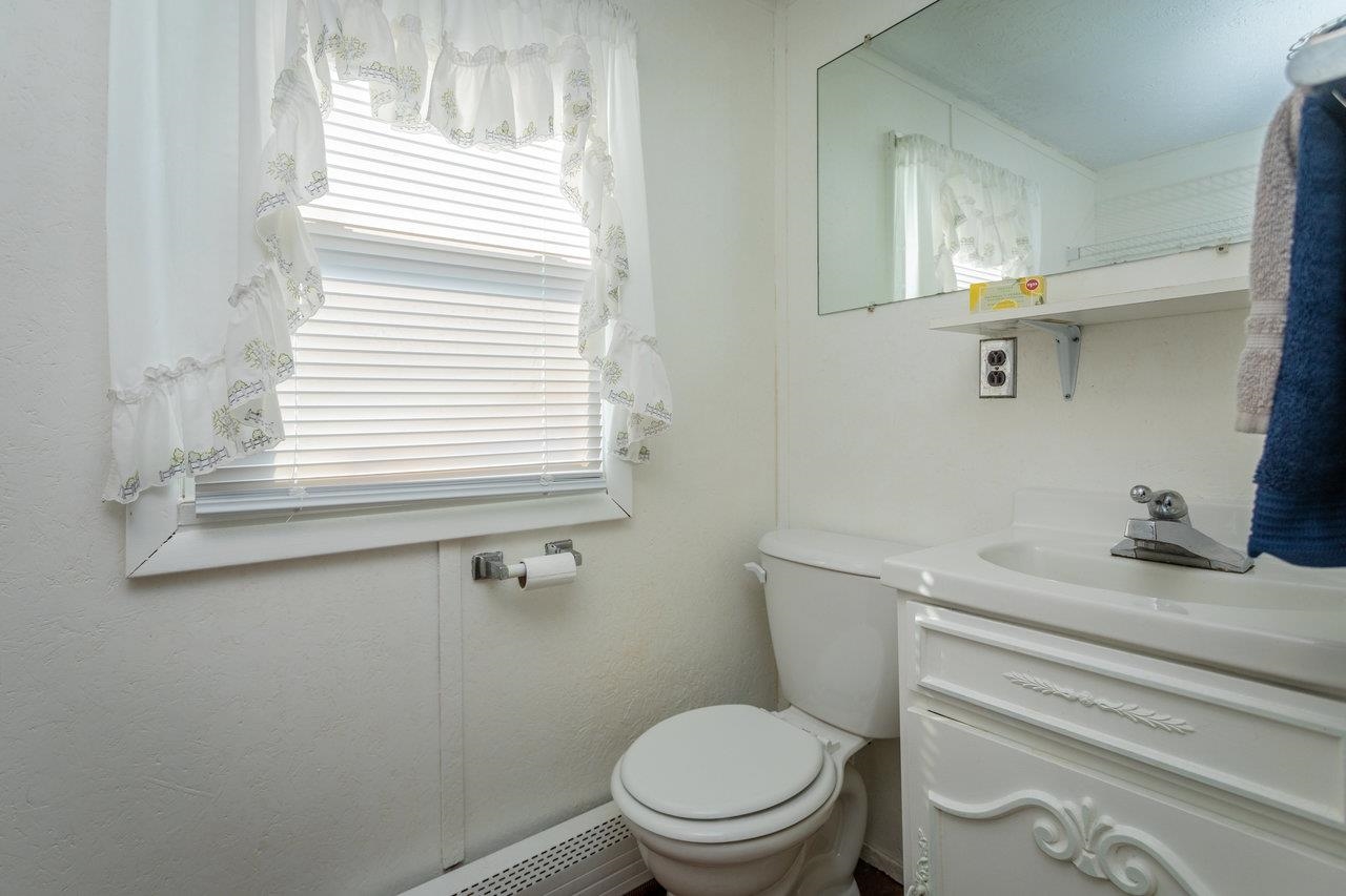 911 Old White Hill Road Stuarts Draft, VA 24477 - Photo 33 of 40 a bathroom with a toilet a sink and a window