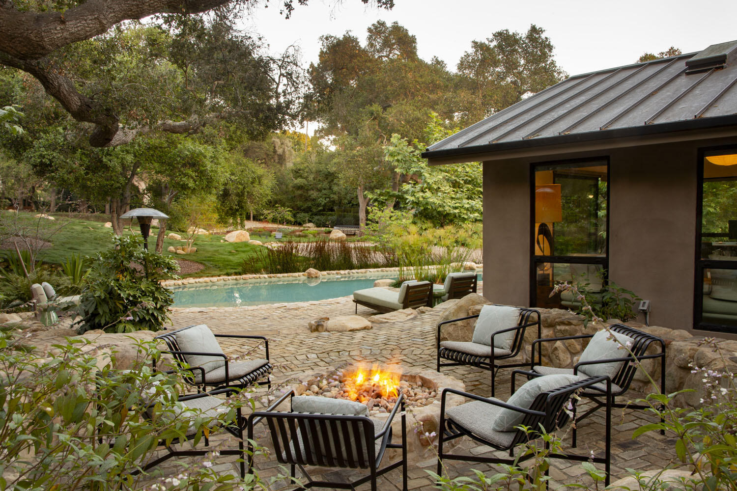 790 Rockbridge Road Montecito, CA 93108 - Photo 22 of 32 Firepit poolside