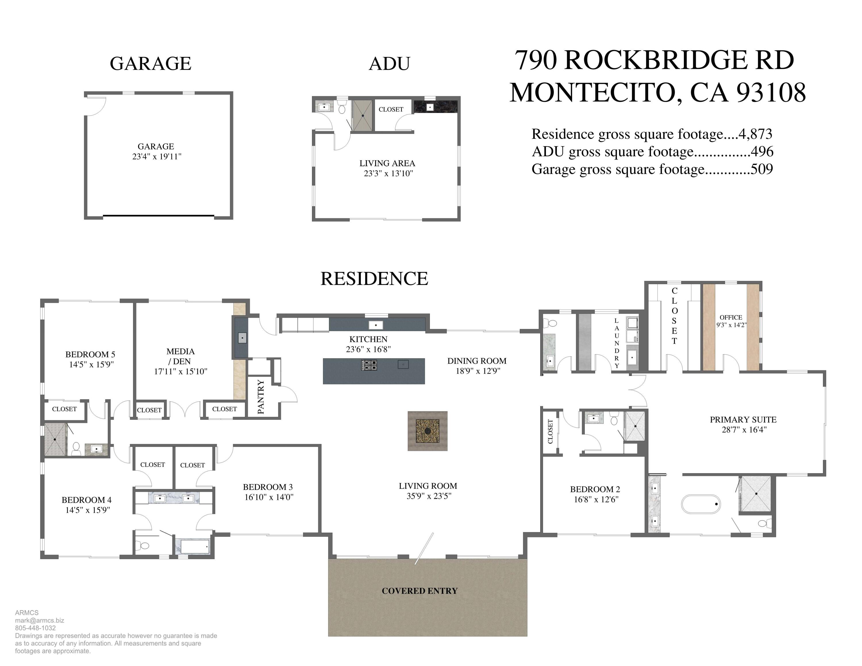 790 Rockbridge Road Montecito, CA 93108 - Photo 32 of 32 790 Rockbridge floor plan