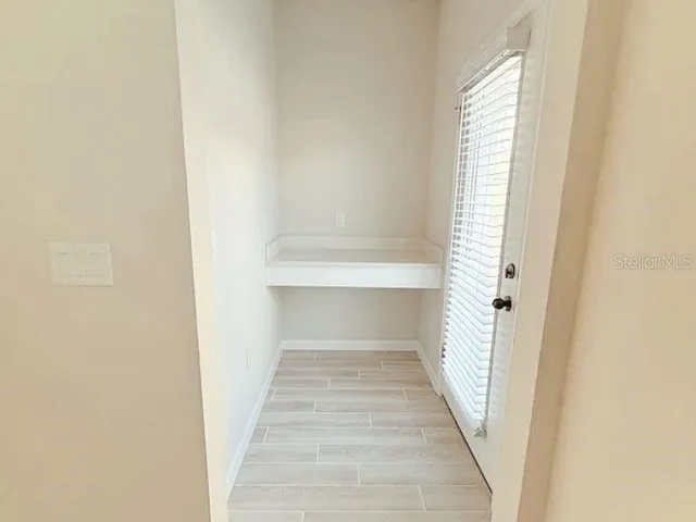 an empty room with a window