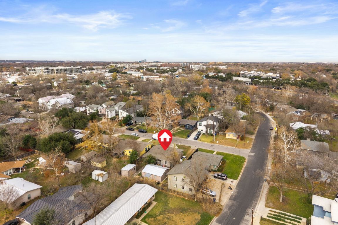 303 Irma Drive, Unit A Austin, TX 78752 - Photo 29 of 35 Aerial view of property's location featuring nearby suburban area