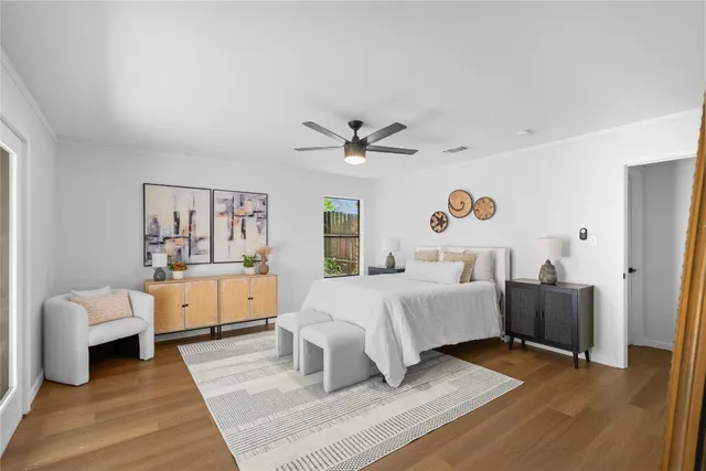 a bed room with a bed and a couch