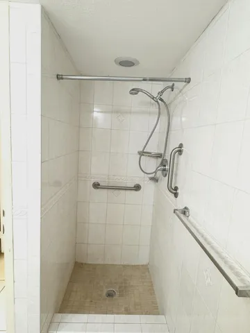 a bathroom with a shower