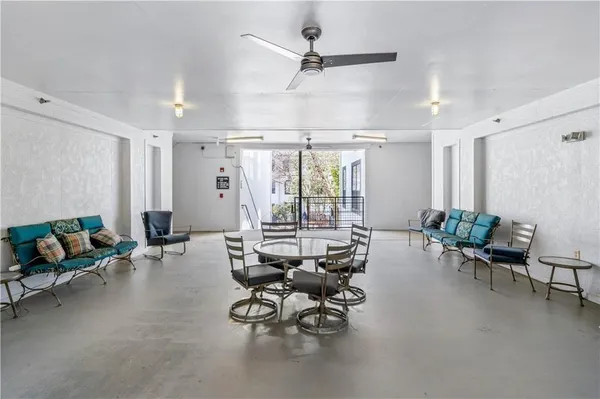 a view of a lake with a building in the background