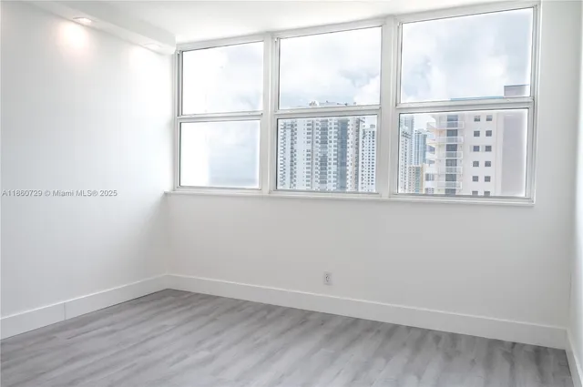 an empty room with a window