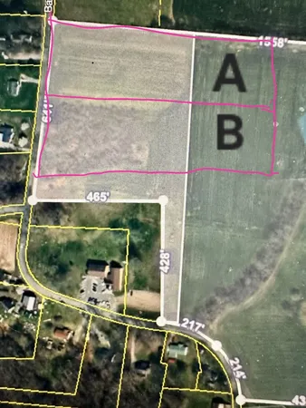 a view of a grassy field with trees