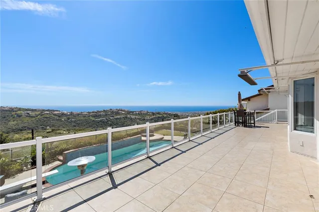 a view of terrace with city view