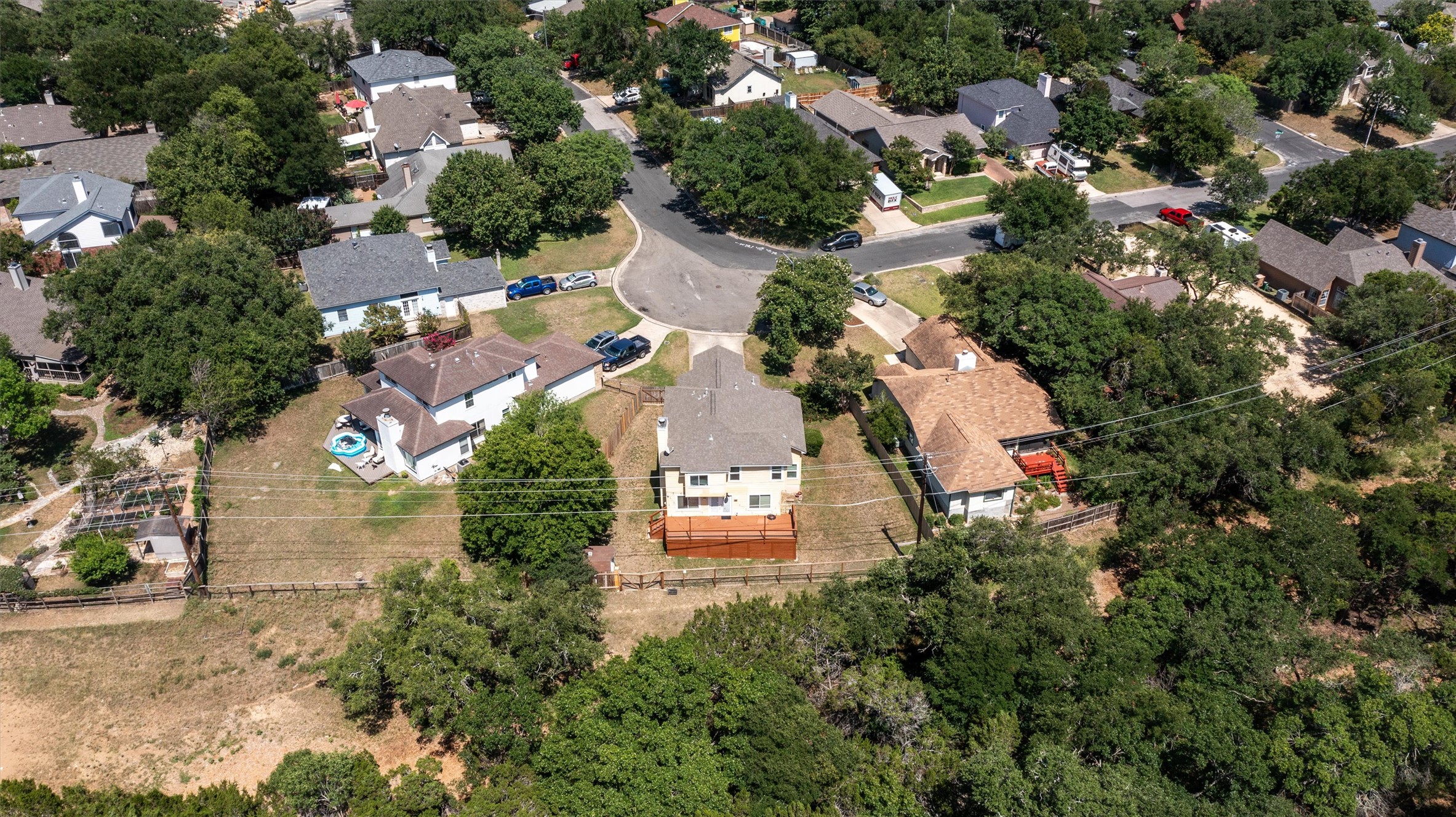 3011 Wadsworth Way Austin, TX 78748 - Photo 22 of 28 an aerial view of a house with a yard and trees