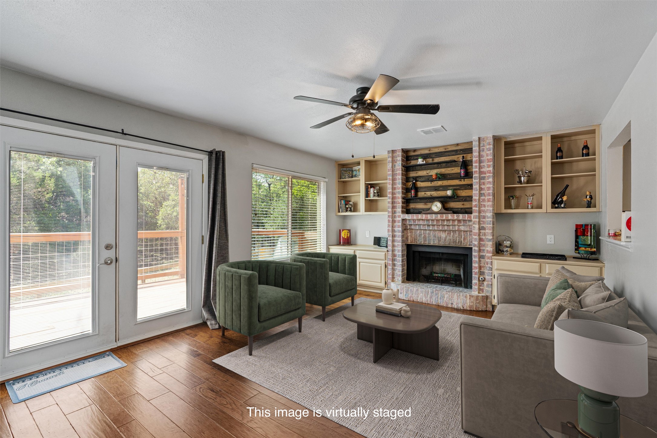 3011 Wadsworth Way Austin, TX 78748 - Photo 8 of 28 a living room with furniture and a fireplace