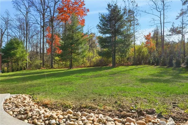 a backyard of a house with lots of green space