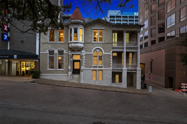 a front view of multiple houses