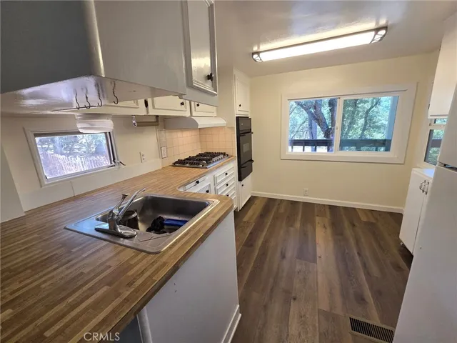 workspace with wooden floor