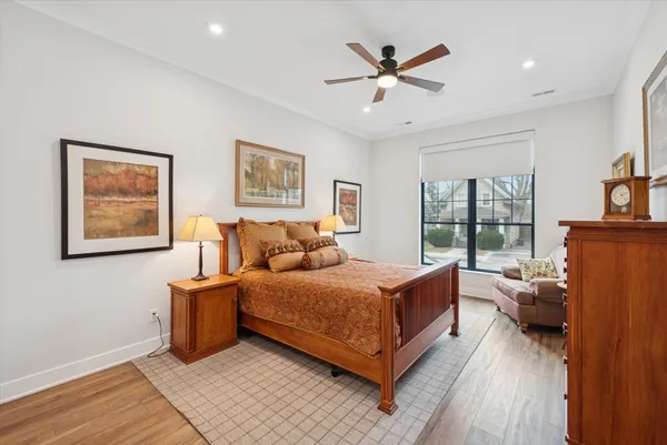 a bed room with a bed and a couch