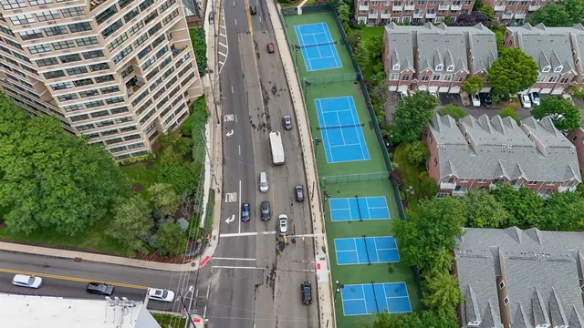 an aerial view of multiple house