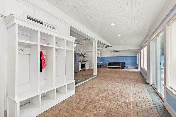 a living room with furniture