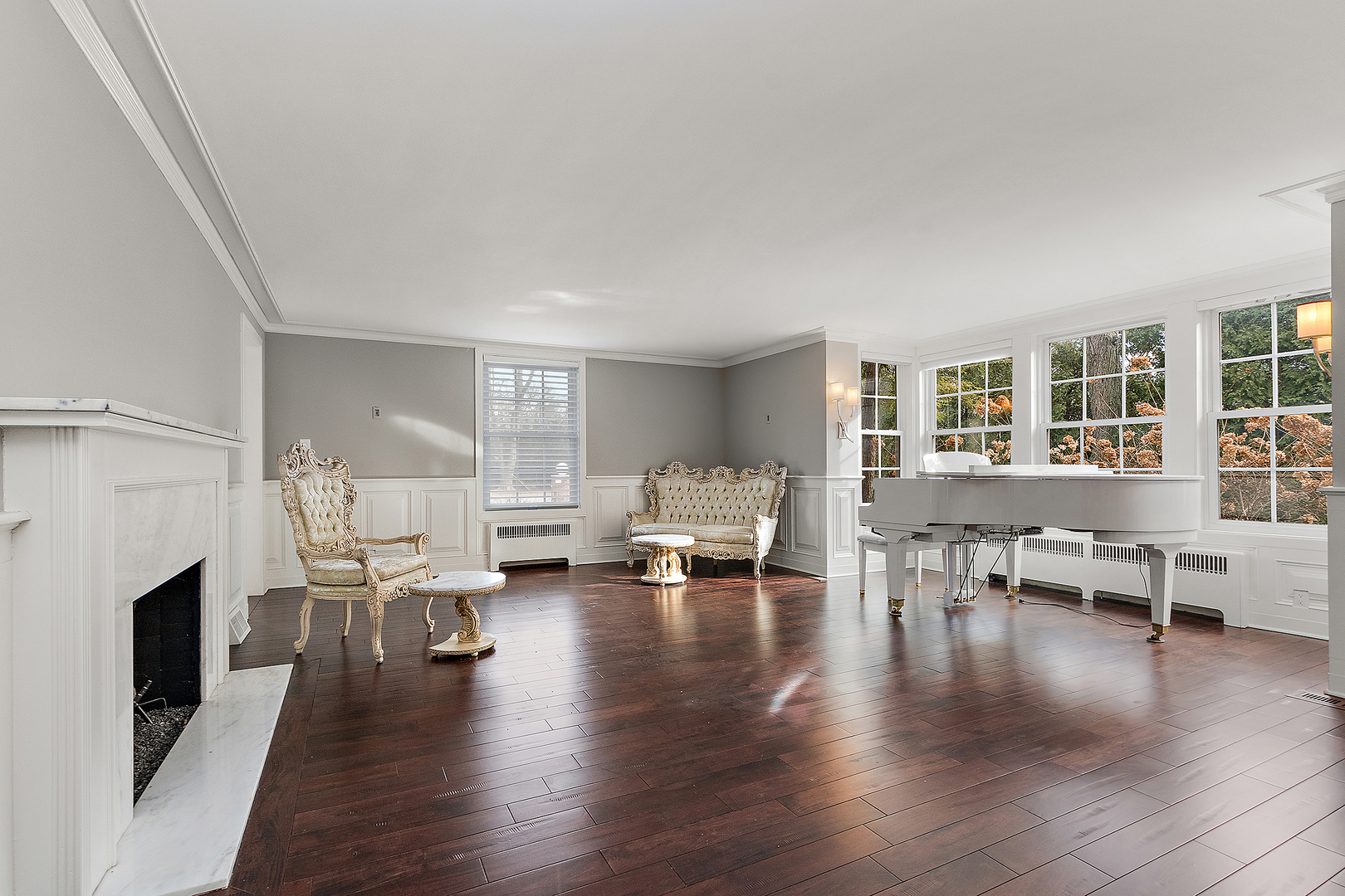 305 North Reed Street Joliet, IL 60435 - Photo 9 of 62 a living room with couches and a fireplace with wooden floor