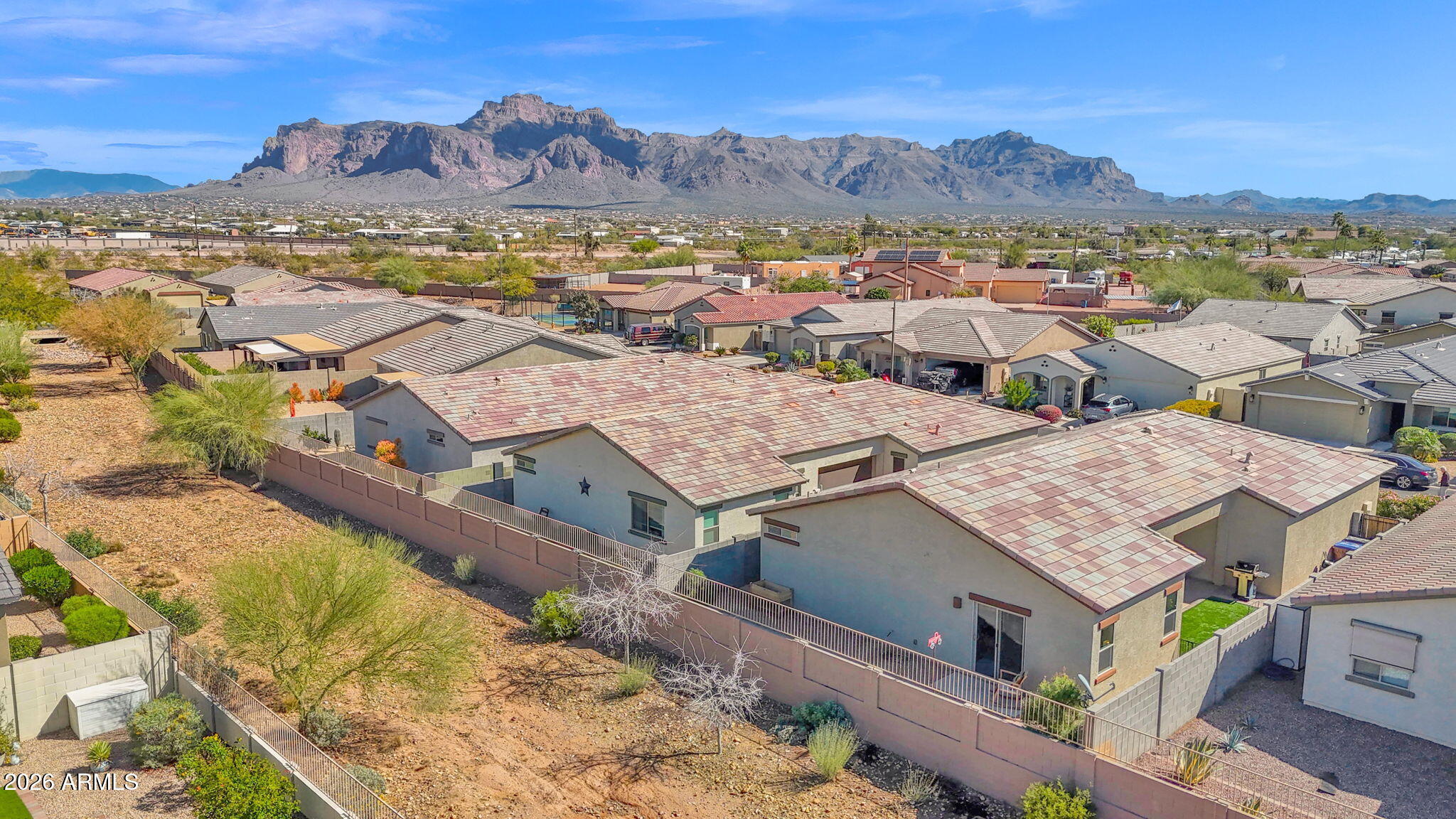 1792 South Hayley Road Apache Junction, AZ 85119 - Photo 53 of 64 an aerial view of residential houses with outdoor space