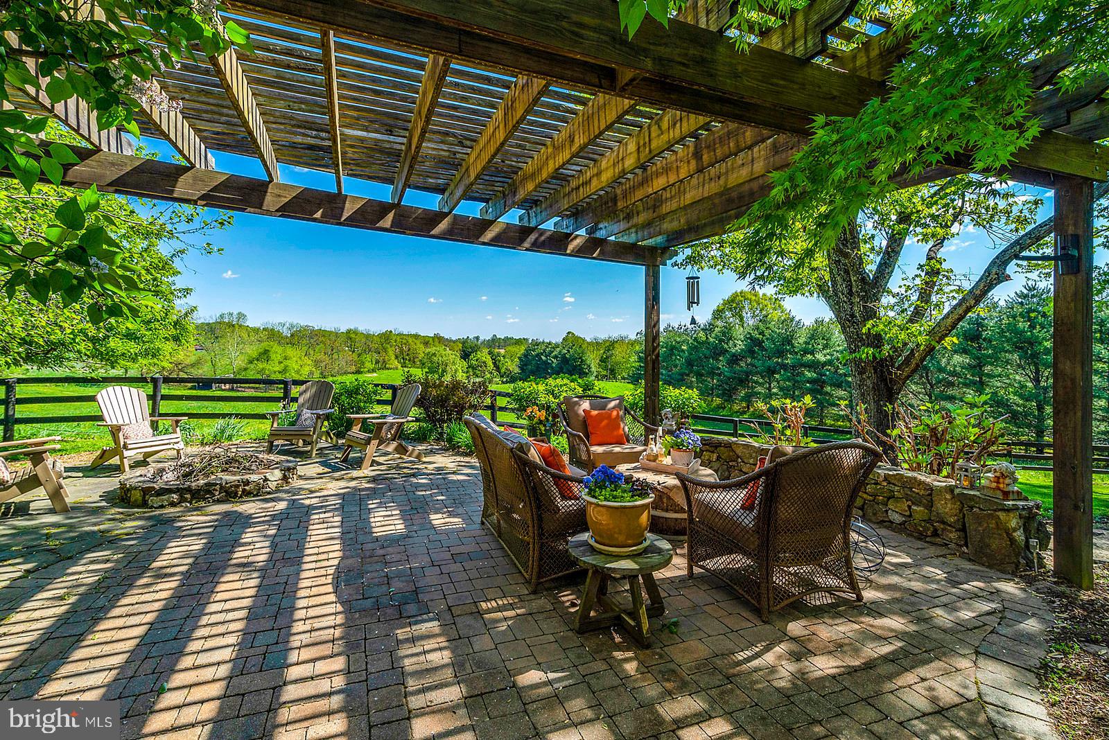 3724 Rectortown Road Marshall, VA 20115 - Photo 56 of 105 Pergola /fire pit over overlooking Paddock