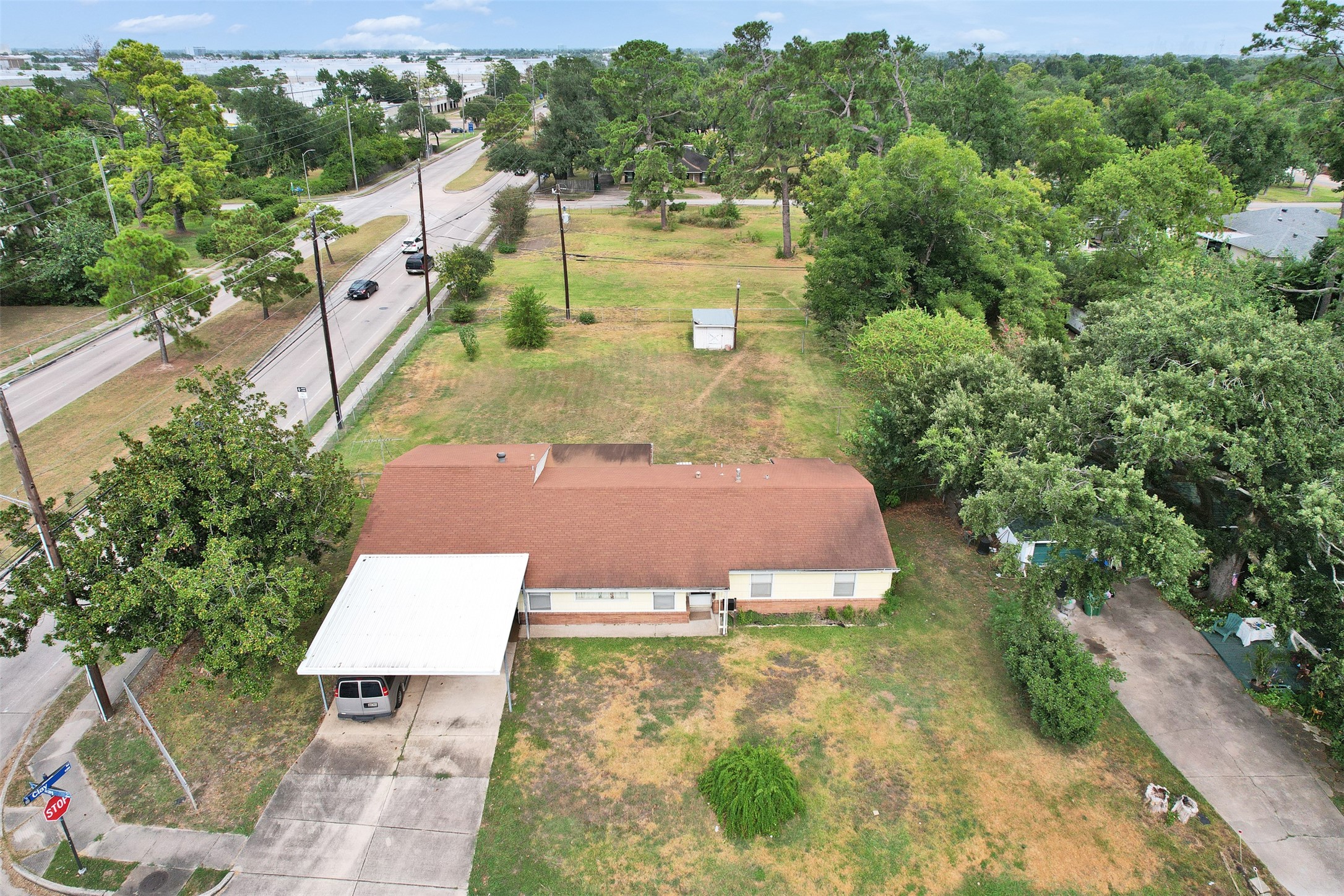 4214 Galway Lane Houston, TX 77080 - Photo 3 of 13 an aerial view of a house with pool garden and mountain view in back