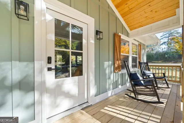 a balcony view with a outdoor space