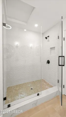 a bathroom with a shower
