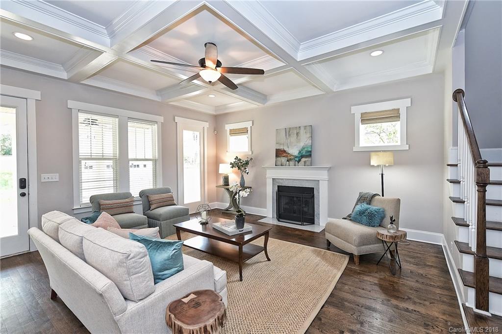 1624 Brook Road Charlotte, NC 28205 - Photo 11 of 34 a living room with furniture and a fireplace