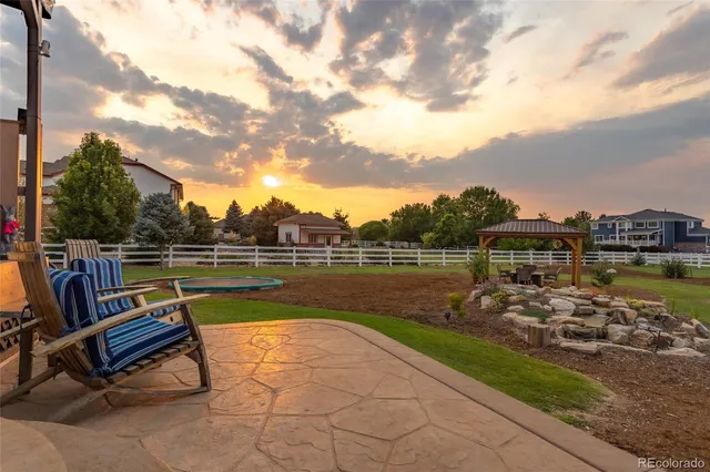 an aerial view of a house with a garden