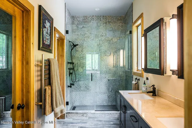 a bathroom with a shower