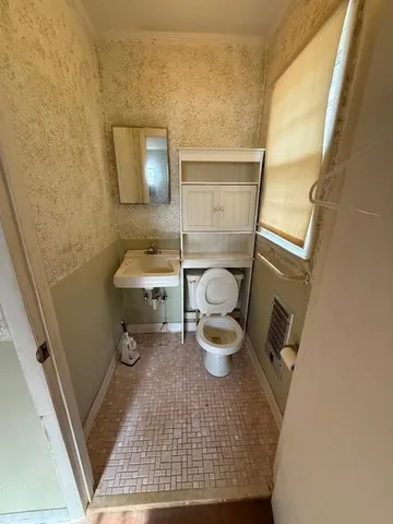 a bathroom with a sink and a toilet