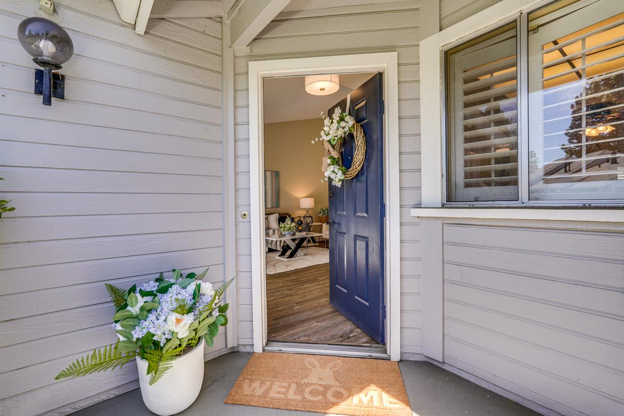 a view of a entryway door of the house