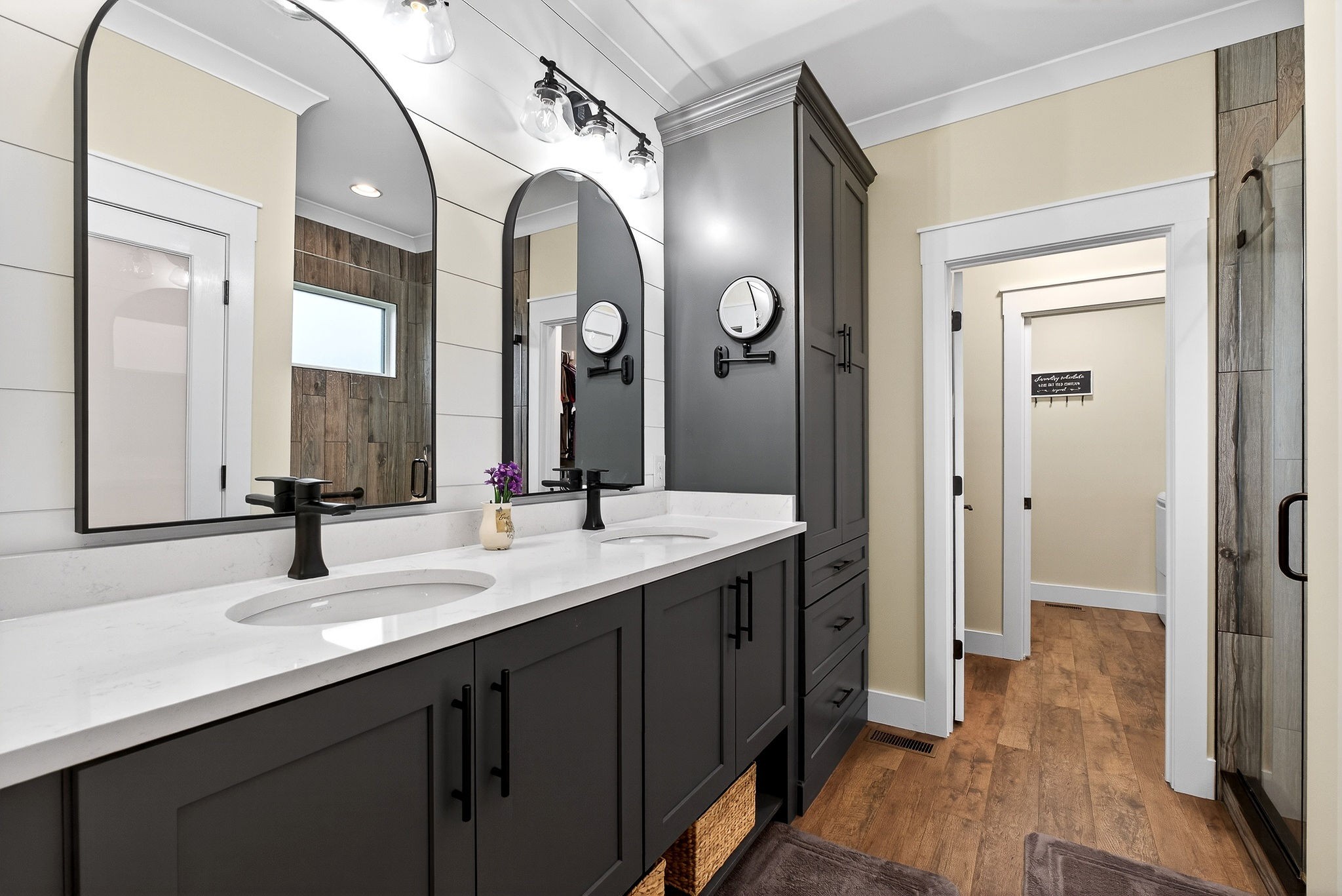 381 Rivercliff Road McMinnville, TN 37110 - Photo 20 of 46 a bathroom with a double vanity sink and a mirror