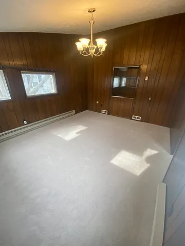 a view of a livingroom with a chandelier