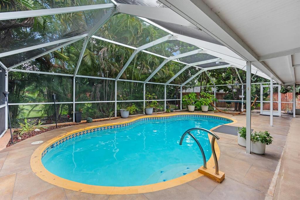 15911 Ironware Place Tampa, FL 33624 - Photo 23 of 31 a view of a swimming pool with a garden