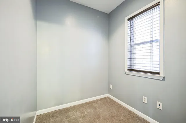 a view of a small space with a window