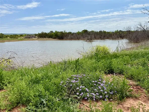 a view of a lake with houses in the back