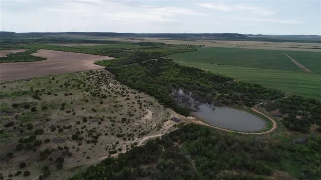 a view of a field with an ocean