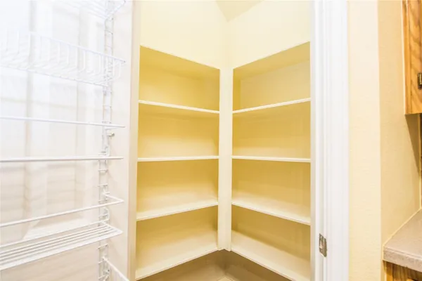 a view of a room with a door