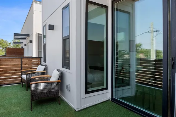a view of outdoor space and porch with furniture