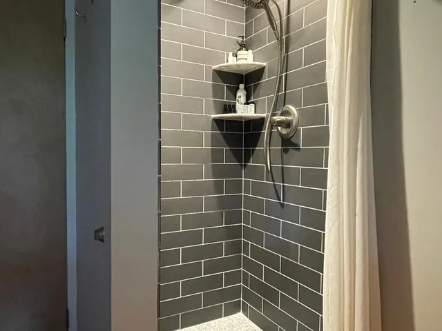 a bathroom with a shower