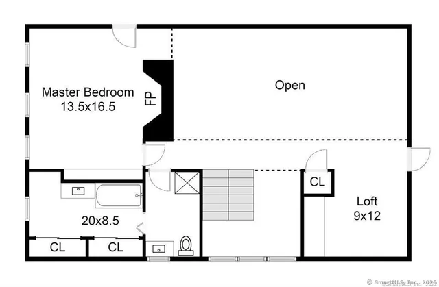a bedroom with a bed and a night stand