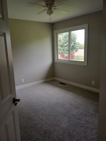 an empty room with a window