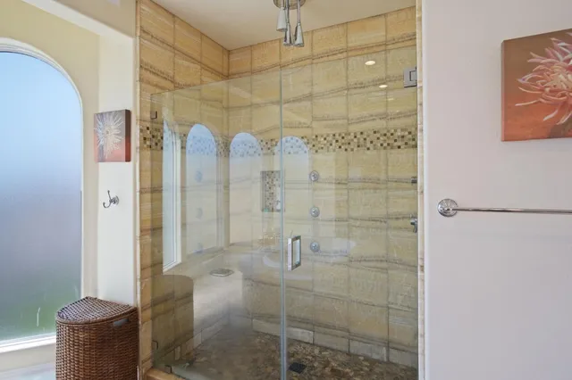 a bathroom with a shower
