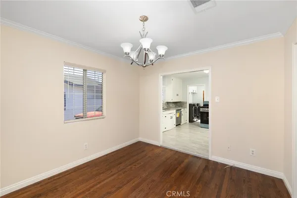 a view of a livingroom with a chandelier