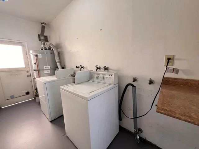 a room with a washer and dryer