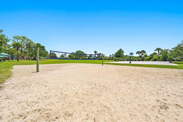 a view of a garden with an outdoor space